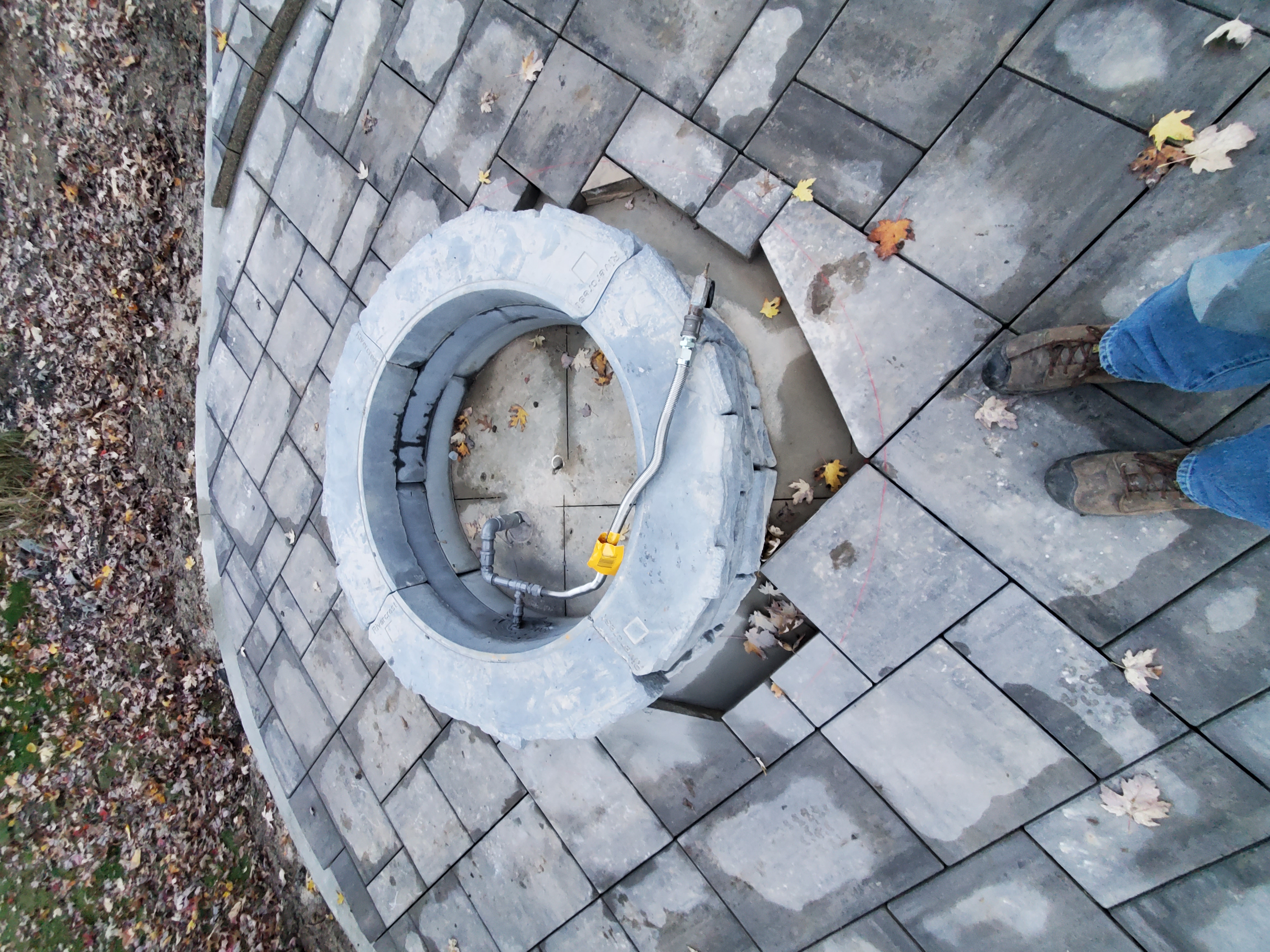 Outdoor fire pit gas line