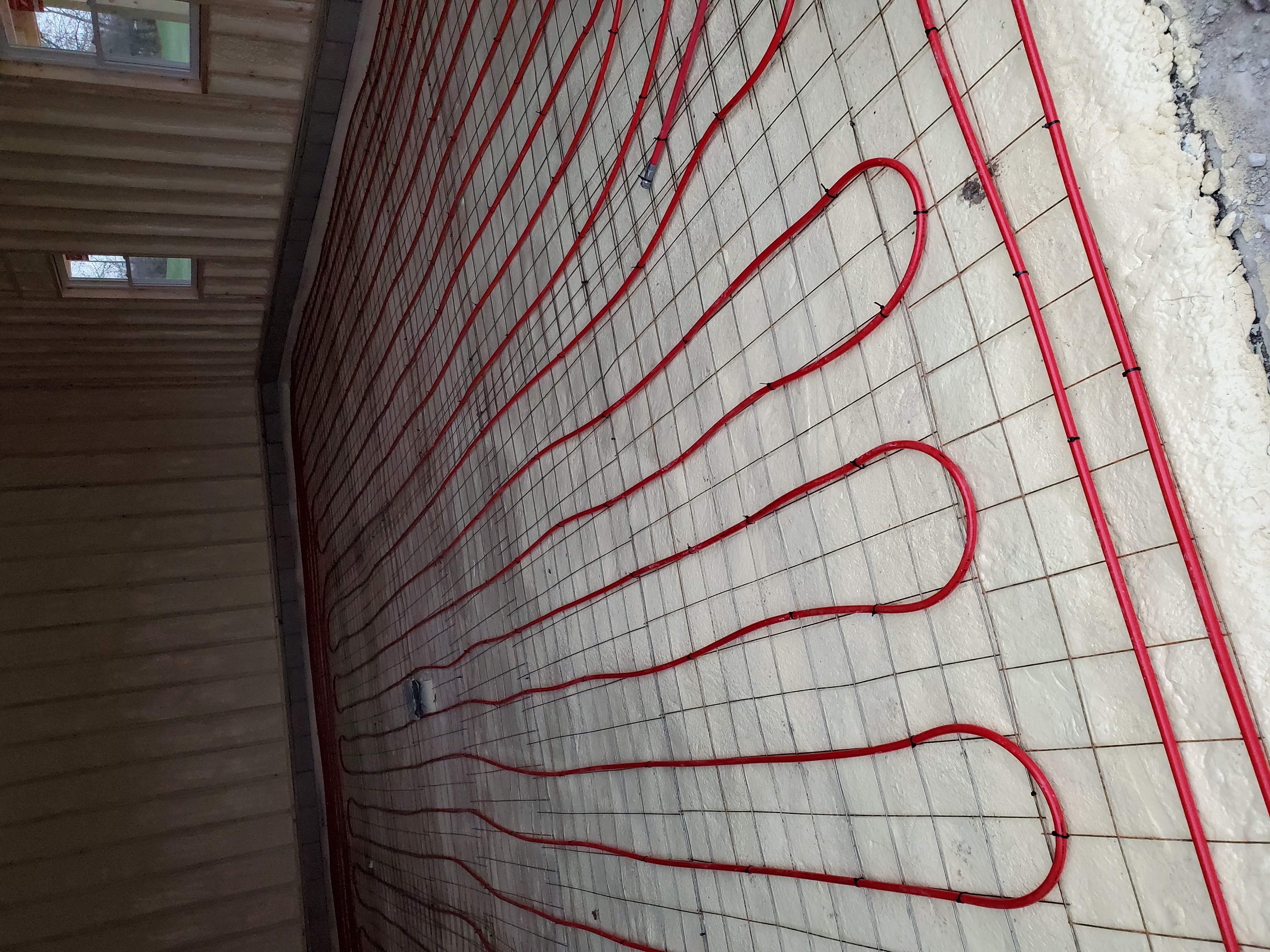 Radiant floor heating loops