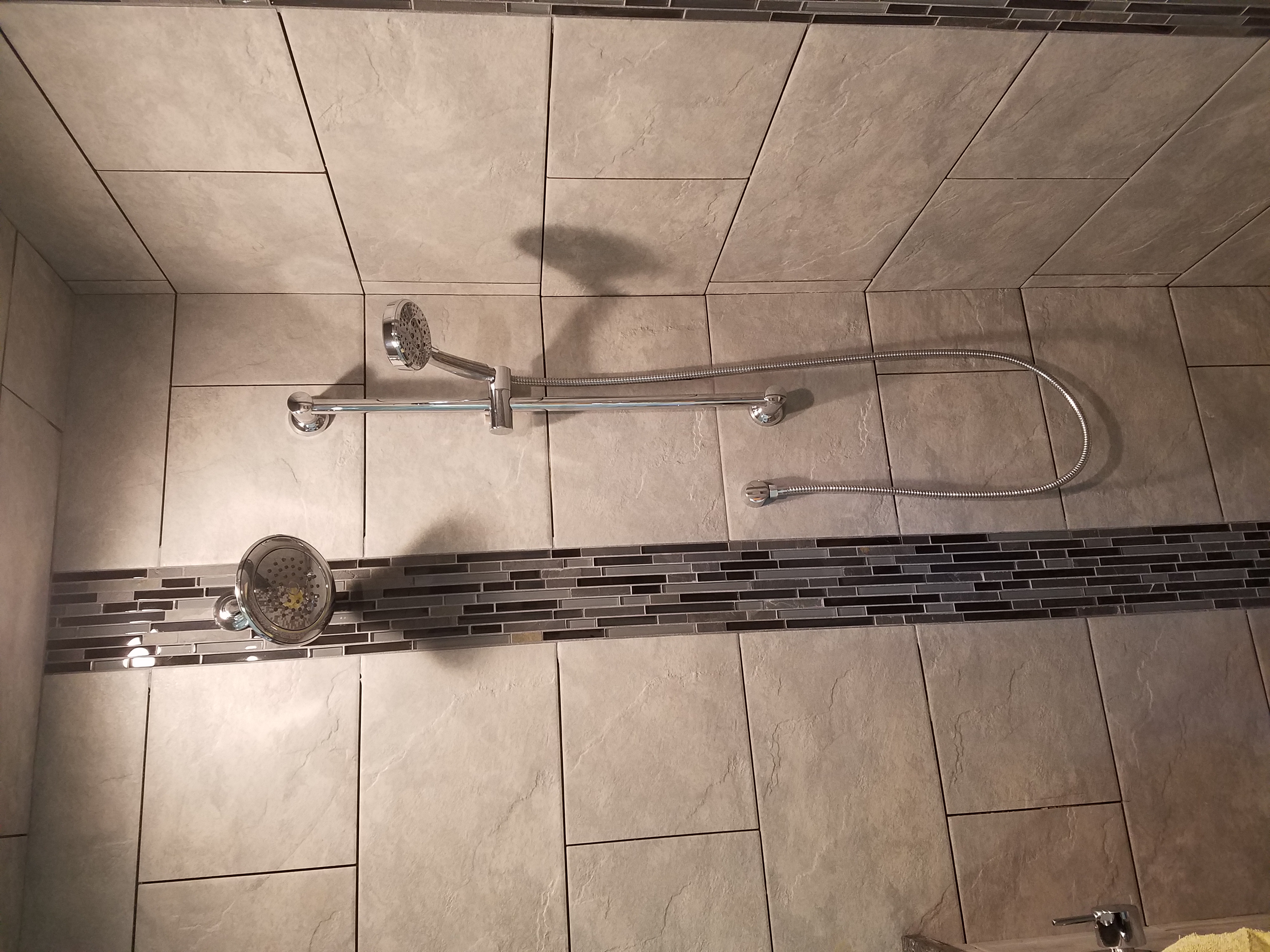 Marble shower trim installation